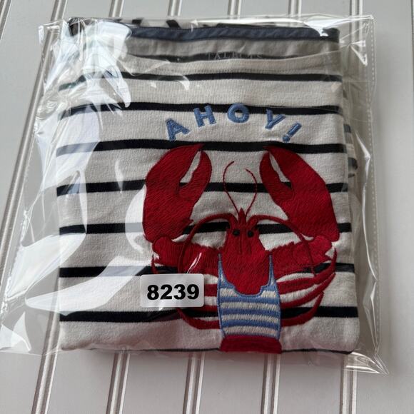 Talbots white black stripe lobster sweater size L - Picture 9 of 9